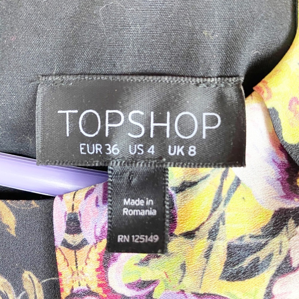 TOPSHOP Yellow Hologram Print Mini Dress - Picture 3 of 4